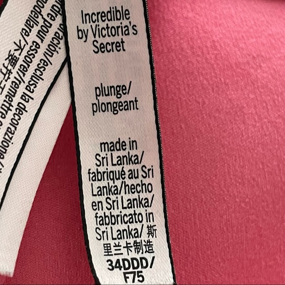 Victoria Secret Incredibles Plunge Bra Pink Size 34DDD - Picture 6 of 17